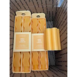 Bundle (7-2 pack) Wizard Gold 10” Wavy Taper Candles & 1- Floral Shaped